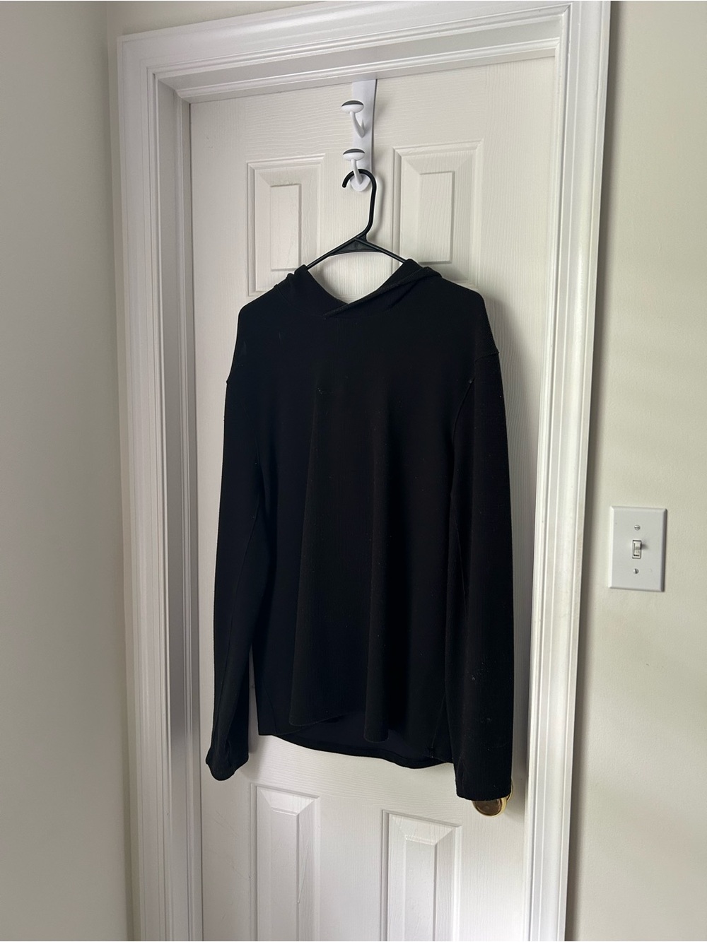 lululemon athletica Black Waffle-Knit Hoodie Size Large